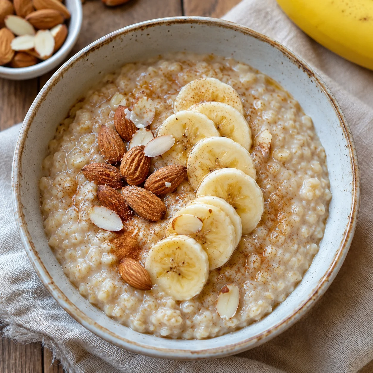 Porridge banane-amandes