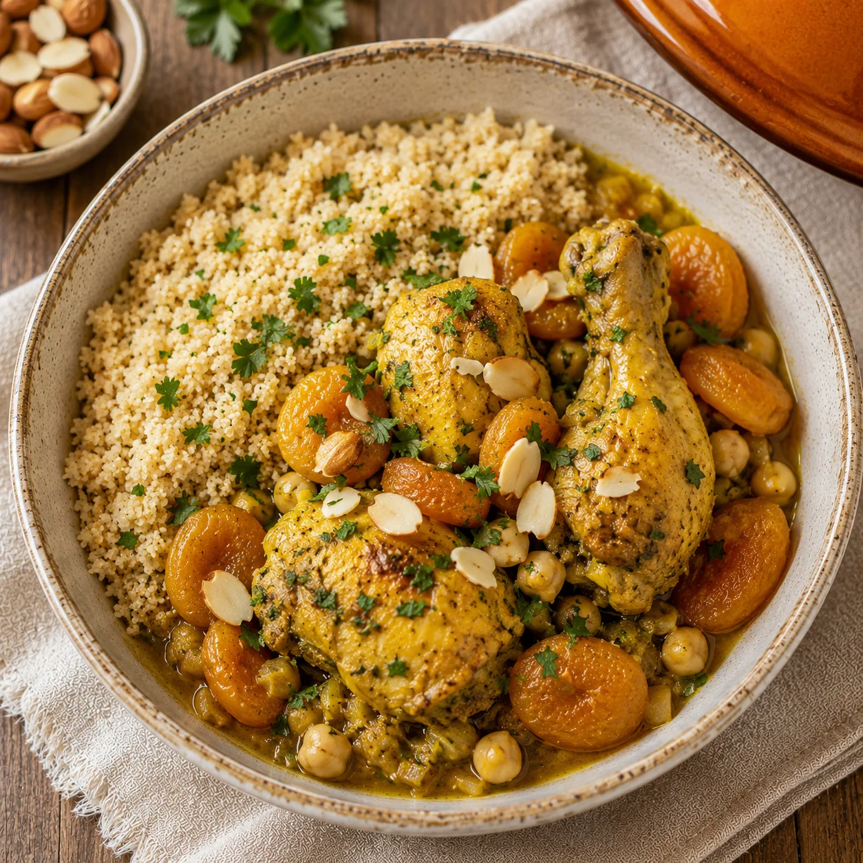 Tajine de poulet aux abricots